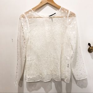 Kooples top with lace overlay